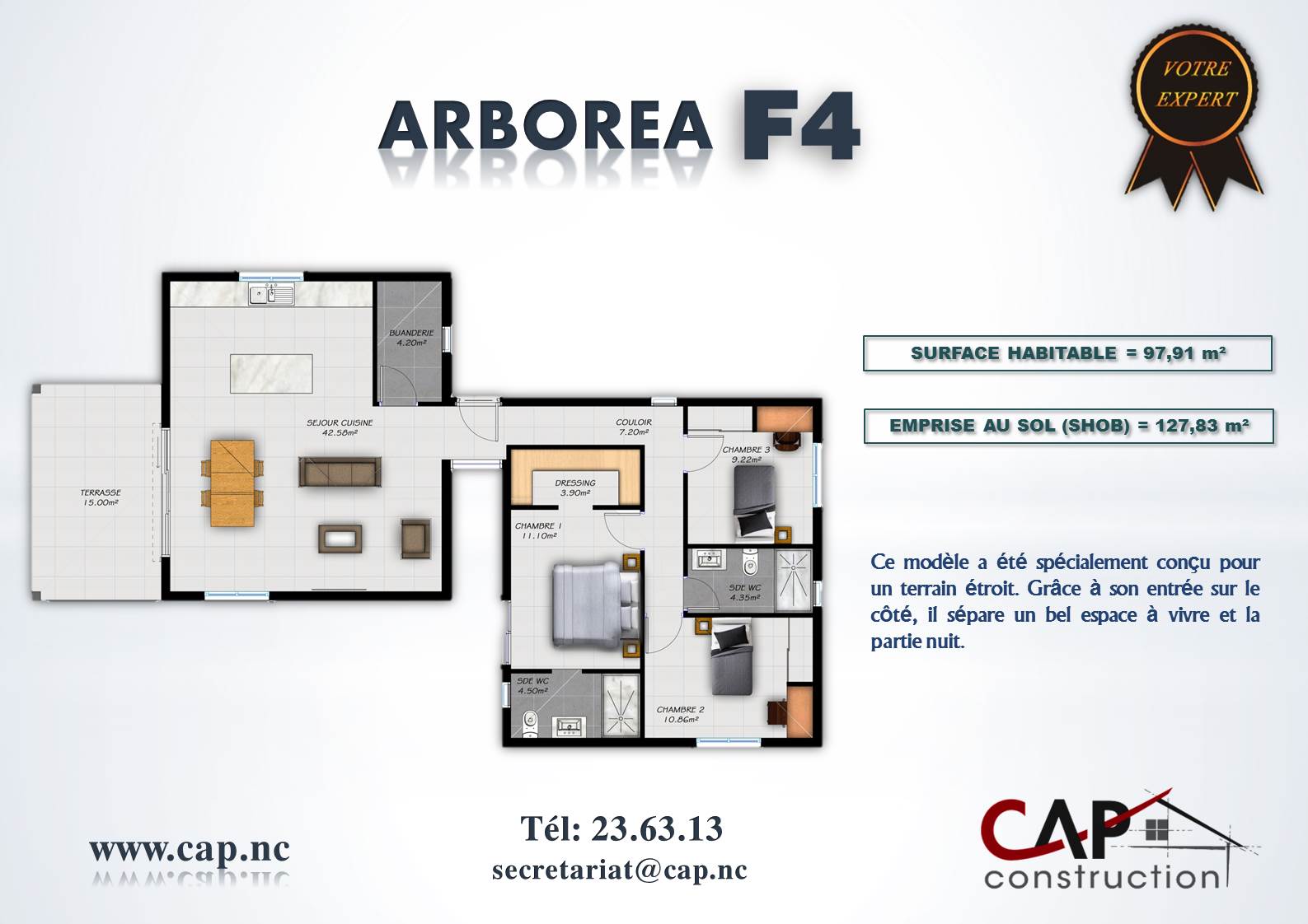 maison ARBOREA F4 plan Cap Construction